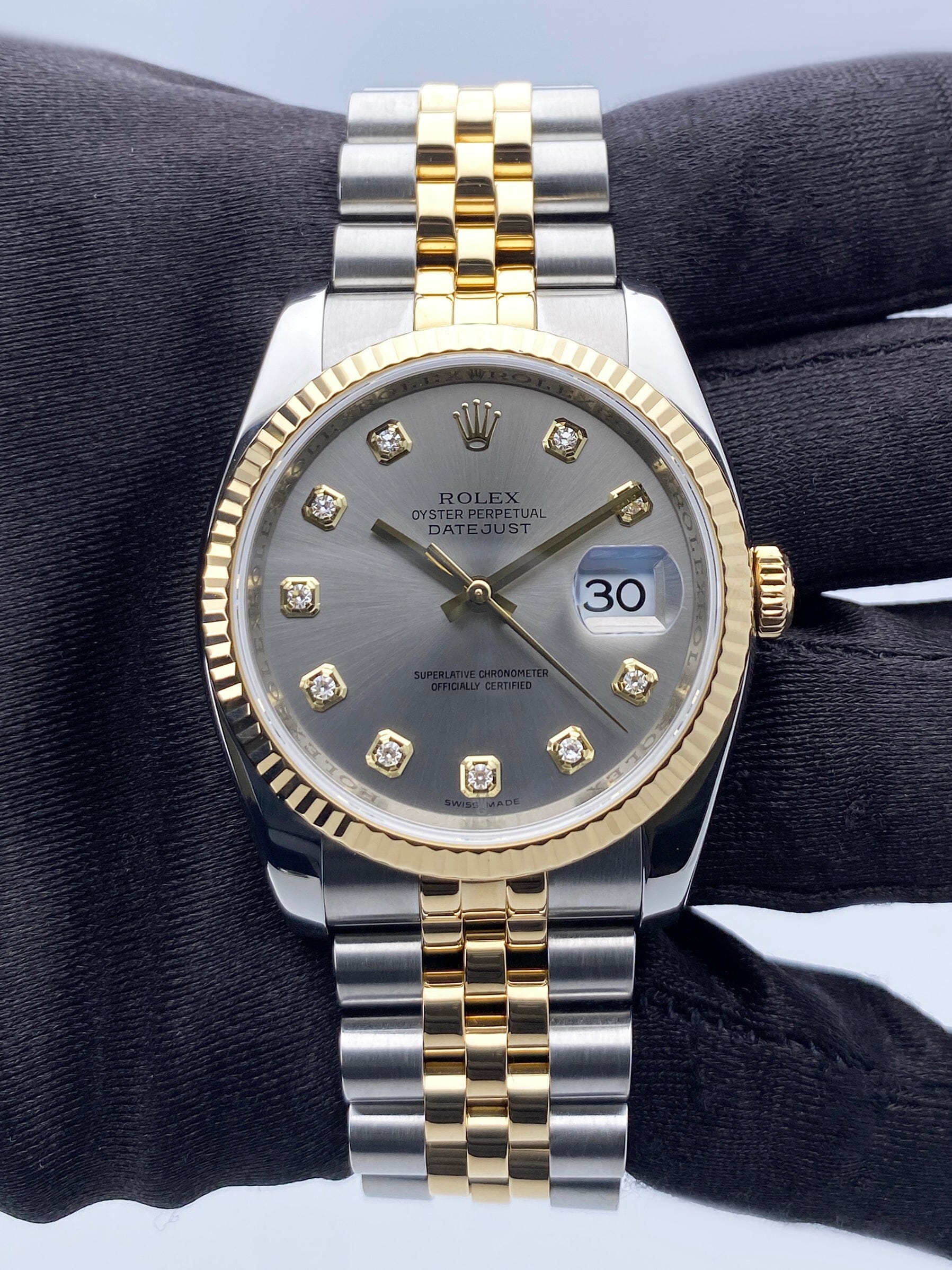 Rolex Datejust 116233 Diamond Slate Dial Mens Watch | – Phigora
