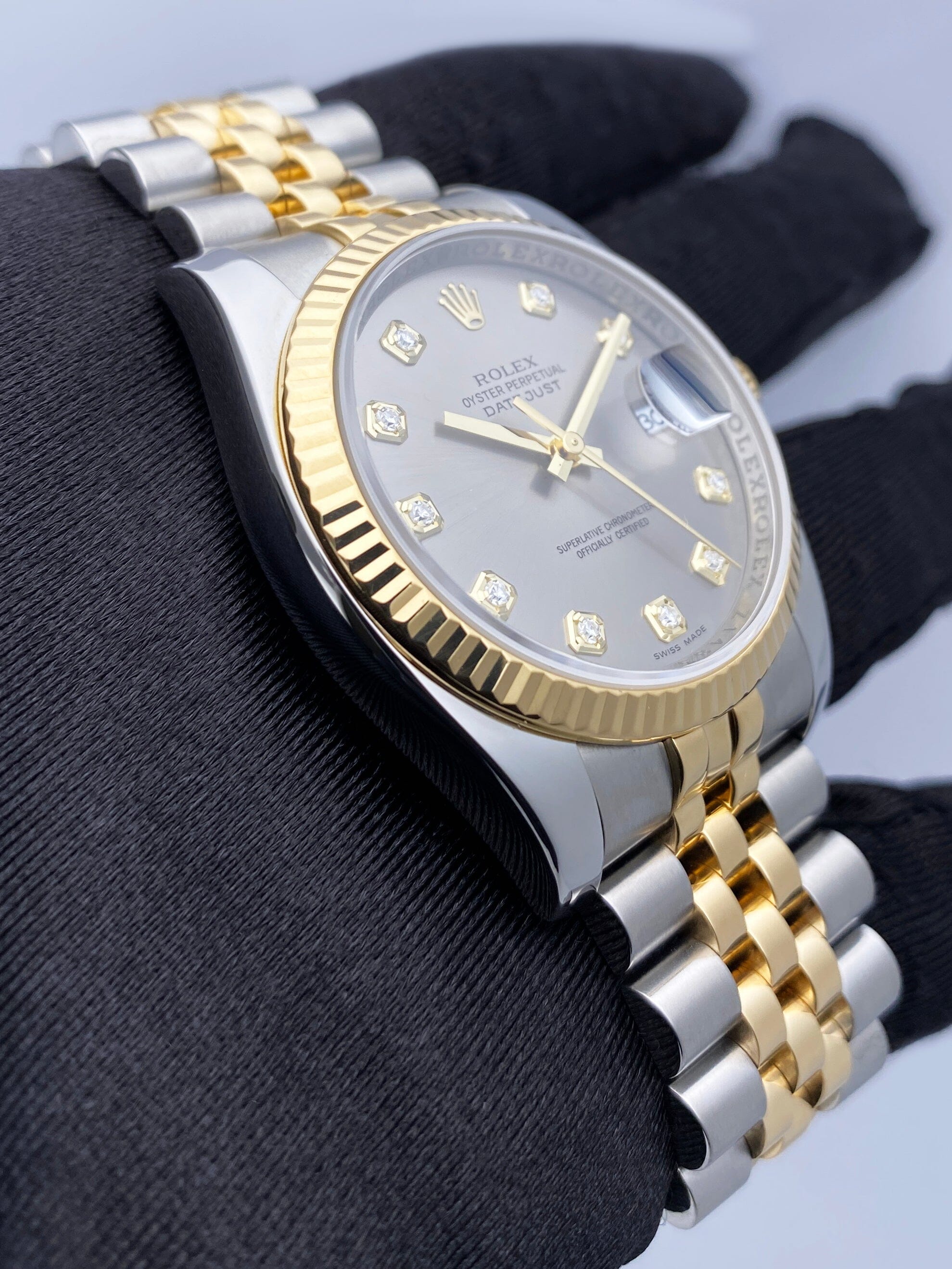 Rolex Datejust 116233 Diamond Slate Dial Mens Watch | – Phigora