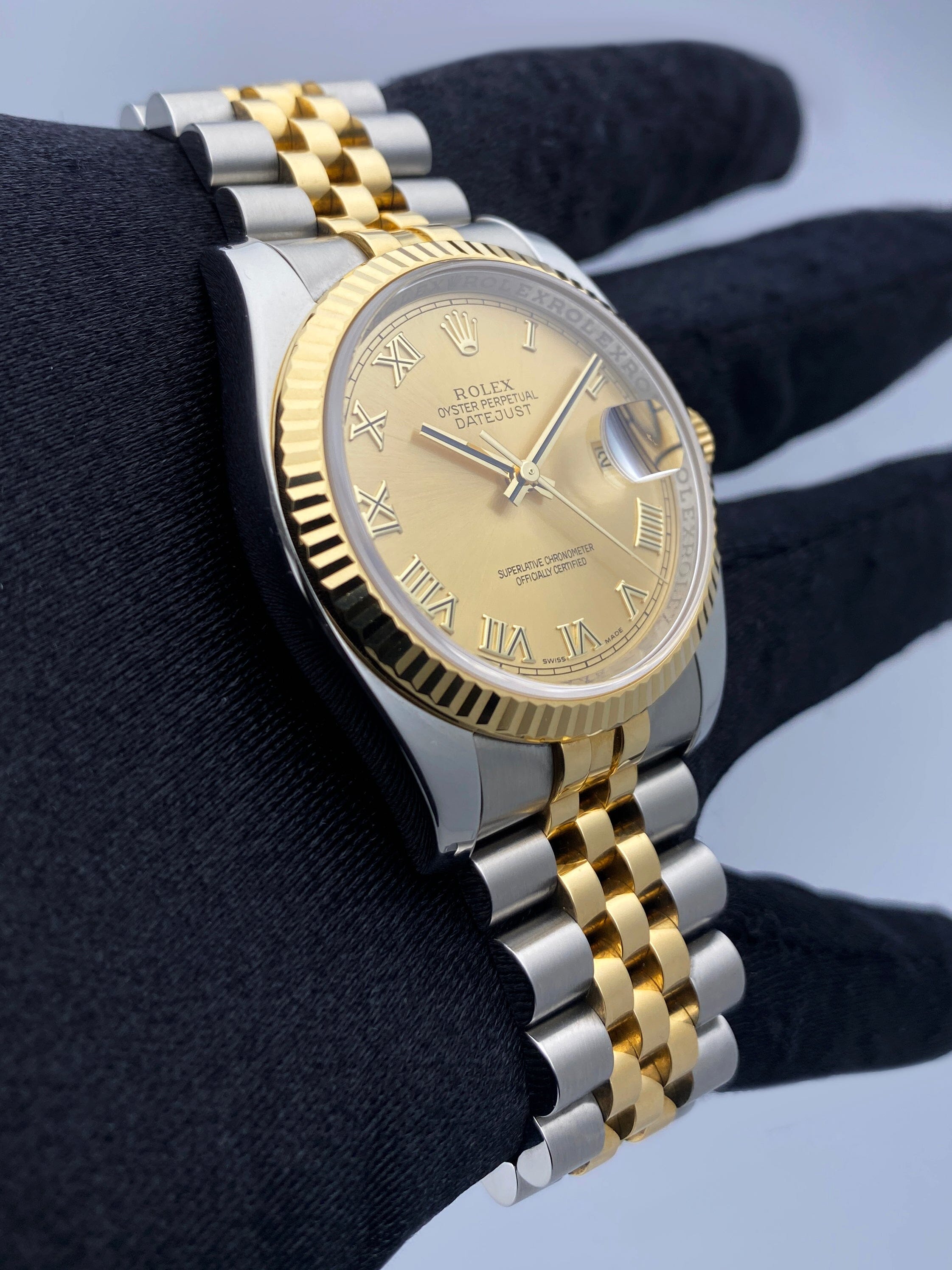 Rolex Datejust 116233 Roman Champagne Dial Mens Watch Box – Phigora
