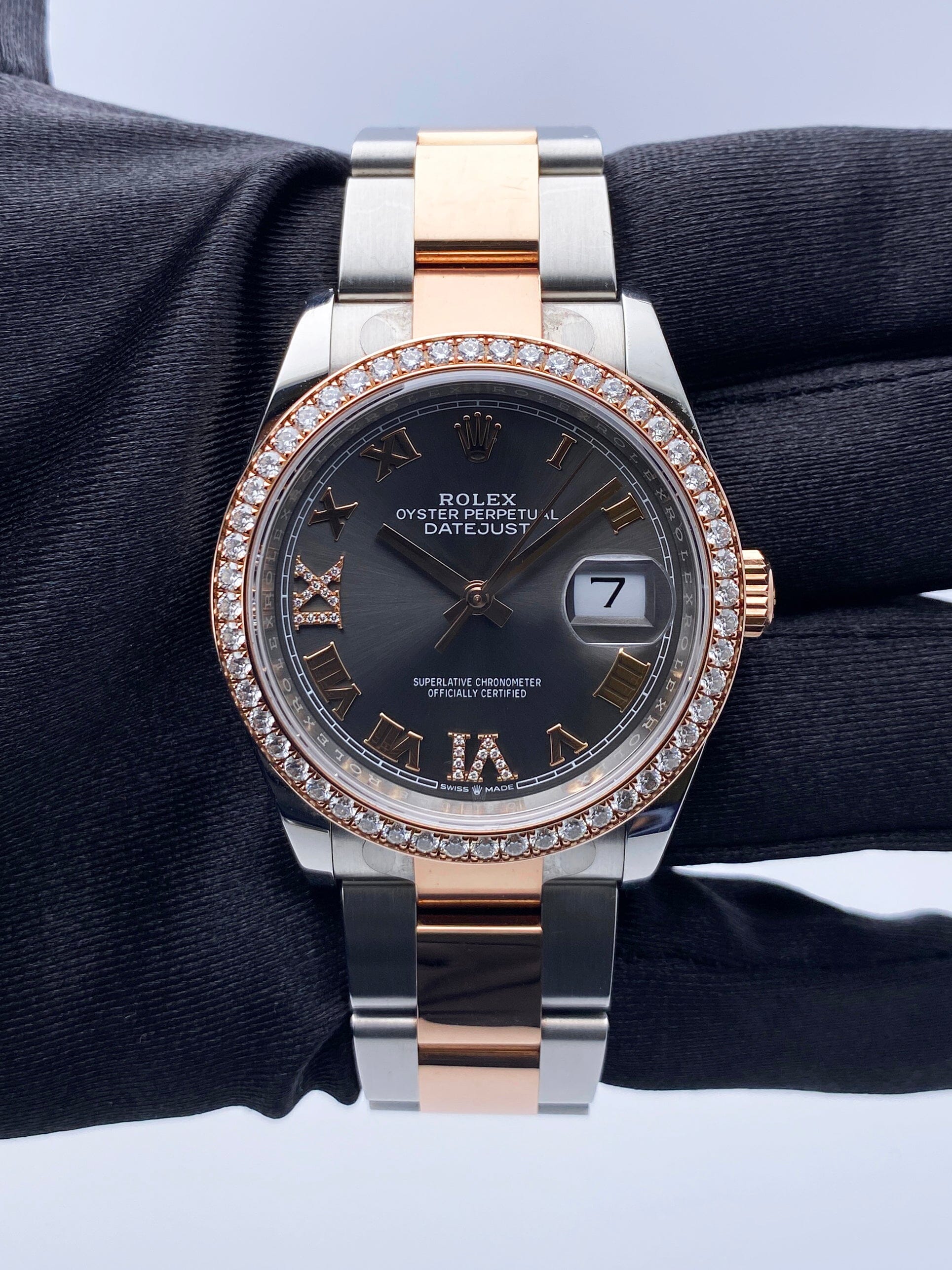 Rolex Datejust 126281RBR Diamond Two-Tone 18K Rose Gold Watch Box Papers - Watches