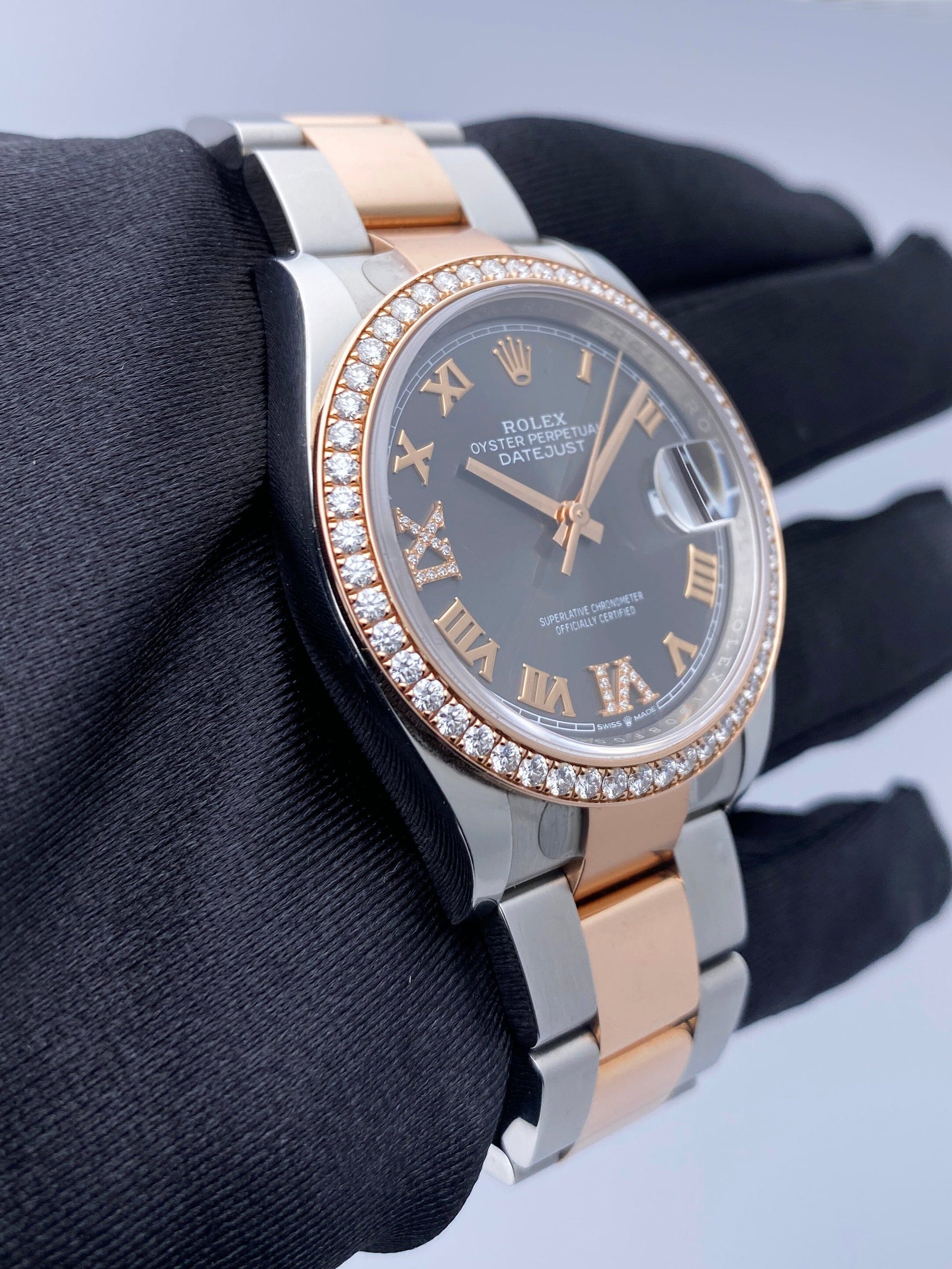 Rolex Datejust 126281RBR Diamond Two-Tone 18K Rose Gold Watch Box Papers - Watches