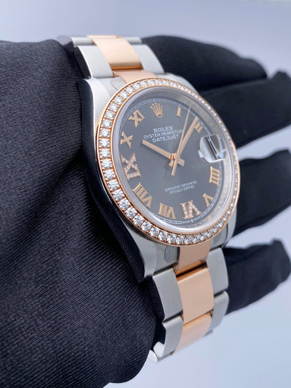 Rolex Datejust 126281RBR Diamond Two-Tone 18K Rose Gold Watch Box Papers - Watches