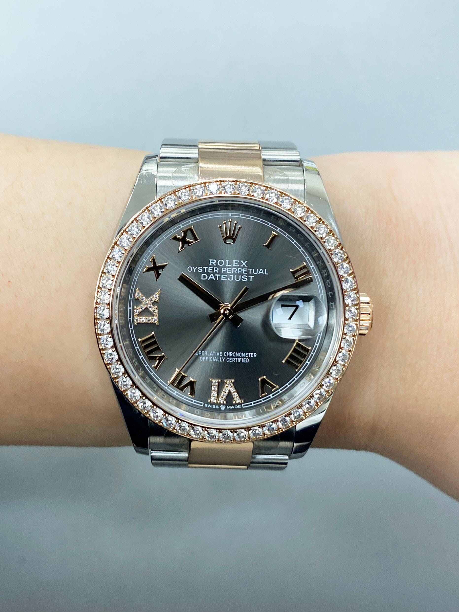 Rolex Datejust 126281RBR Diamond Two-Tone 18K Rose Gold Watch Box Papers - Watches