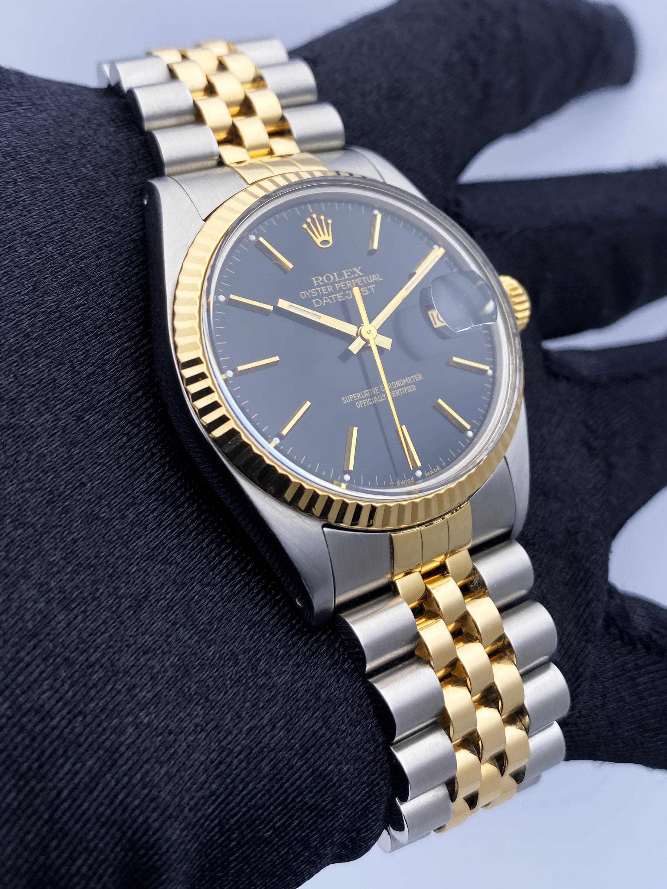 Rolex Datejust 16013 Black Dial Mens Watch Box Papers | – Phigora