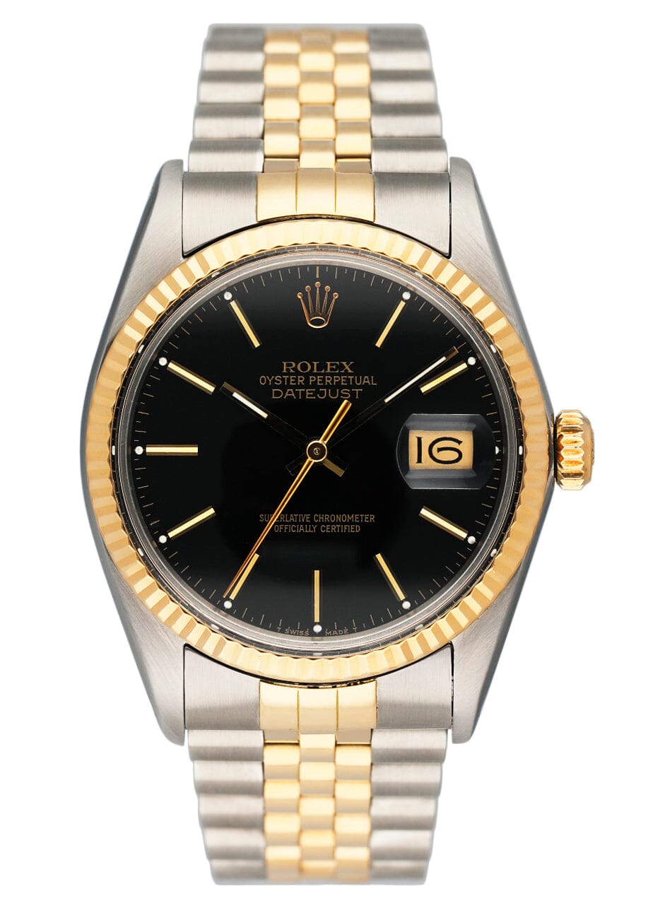 Rolex Datejust 16013 Black Dial Mens Watch Box Papers | – Phigora