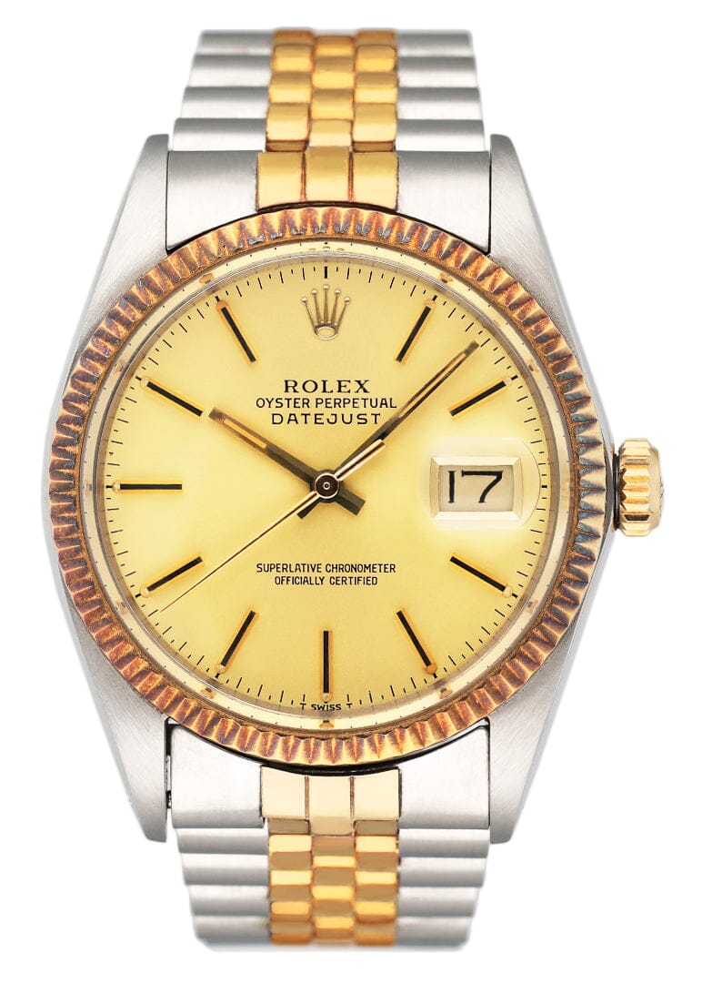 Rolex Datejust 16013 Champagne Dial Mens Watch Box Papers