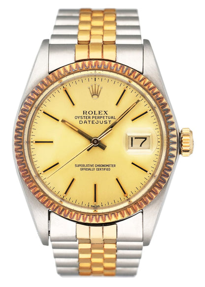 Rolex Datejust 16013 Champagne Dial Mens Watch Box Papers