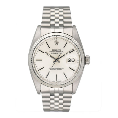 Rolex Datejust 16014 Silver Dial Stainless Steel Mens Watch