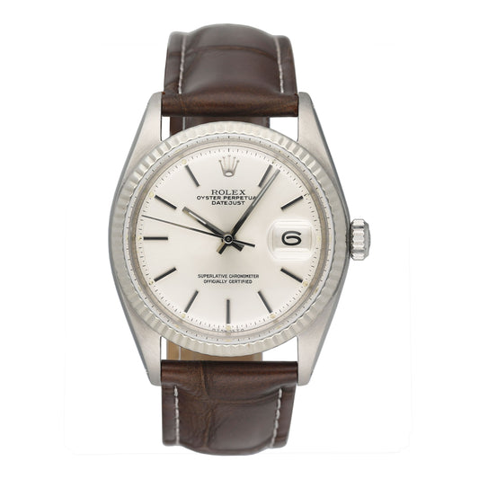 Rolex Datejust 16014 Silver Dial Stainless Steel Mens Watch