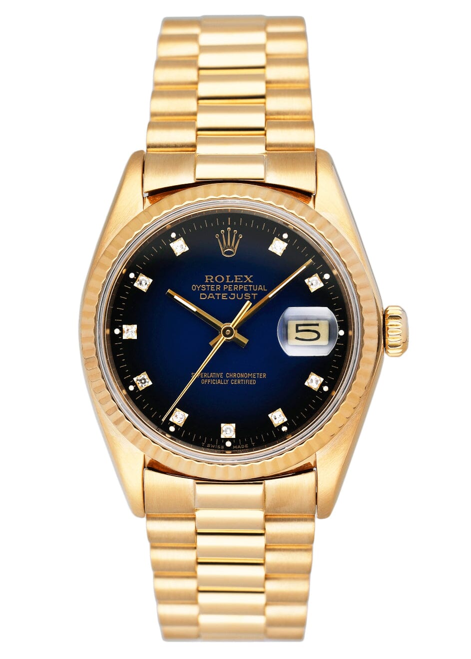 Rolex Datejust 16018 Blue Vignette Diamond Dial Mens Watch