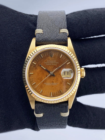 Rolex Datejust 16018 Wood Dial Mens Watch - Watches