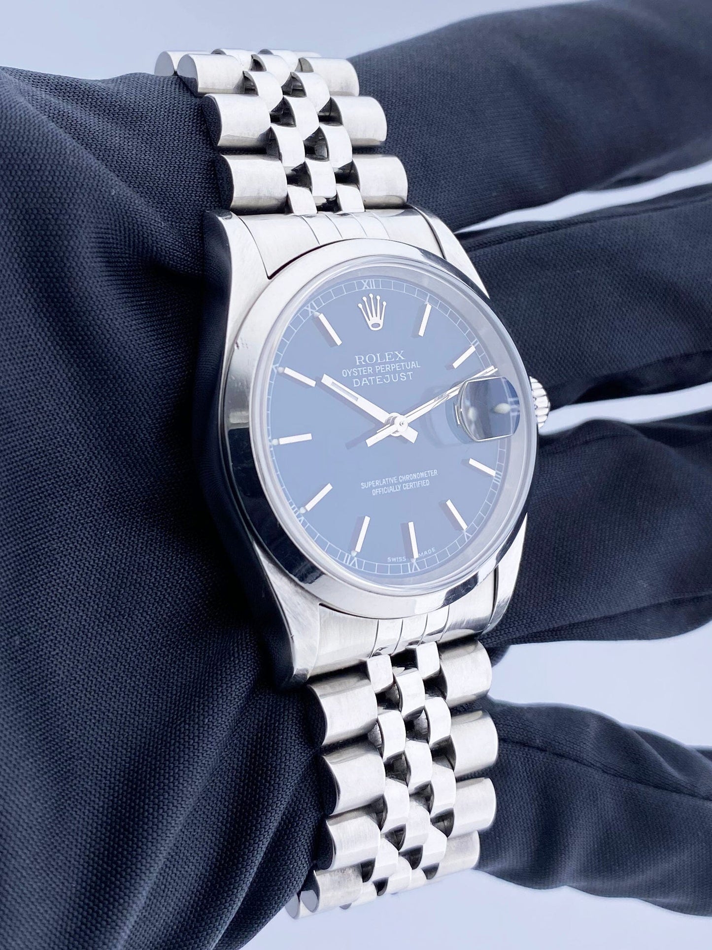 Rolex Datejust 16200 Blue Dial Mens Watch - Wristwatch