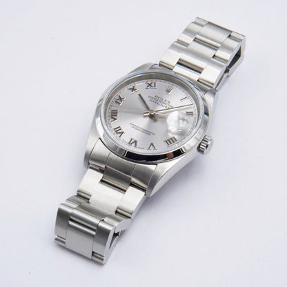 Rolex Datejust 16200 Roman Silver Dial Mens Watch Box Papers - Watches