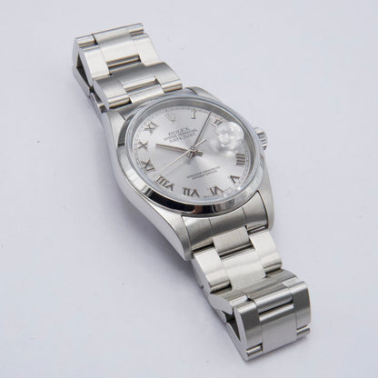 Rolex Datejust 16200 Roman Silver Dial Mens Watch Box Papers - Watches