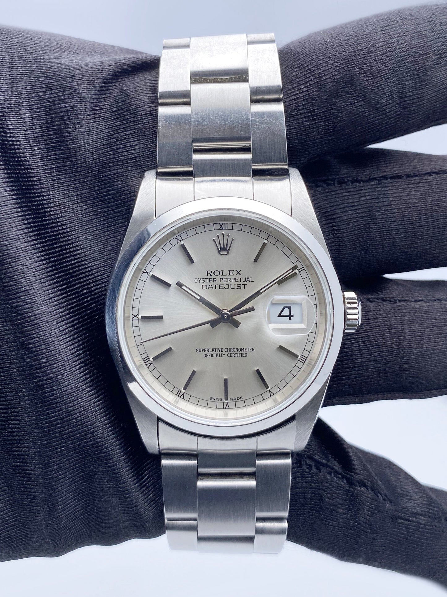 Rolex Datejust 16200 Silver Dial Mens Watch Box Papers - Watches