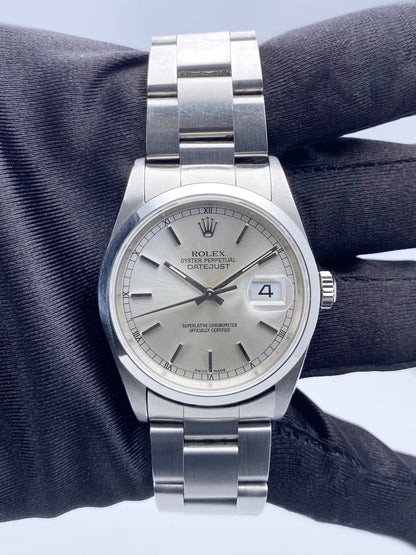 Rolex Datejust 16200 Silver Dial Mens Watch Box Papers - Watches