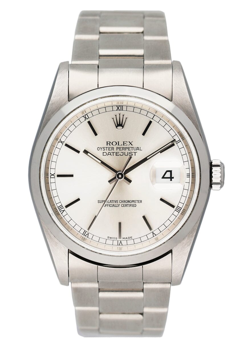 Rolex Datejust 16200 Silver Dial Mens Watch Box Papers - Watches