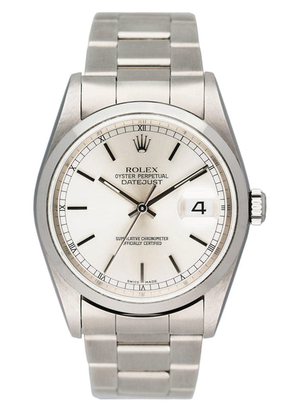 Rolex Datejust 16200 Silver Dial Mens Watch Box Papers - Watches