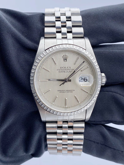 Rolex Datejust 16220 Tapestry Dial Men’s Watch Box & Papers - Virtual