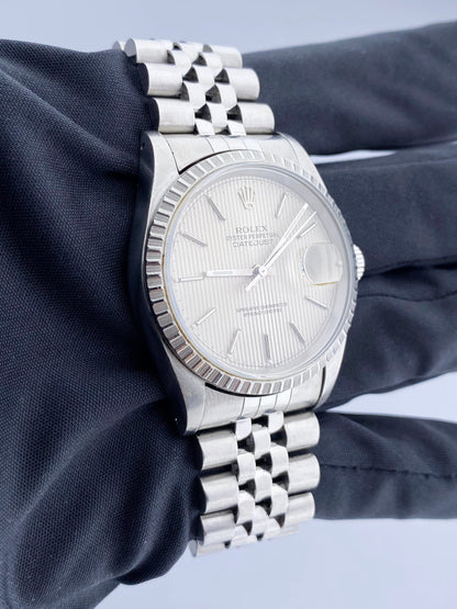 Rolex Datejust 16220 Tapestry Dial Men’s Watch Box & Papers - Virtual