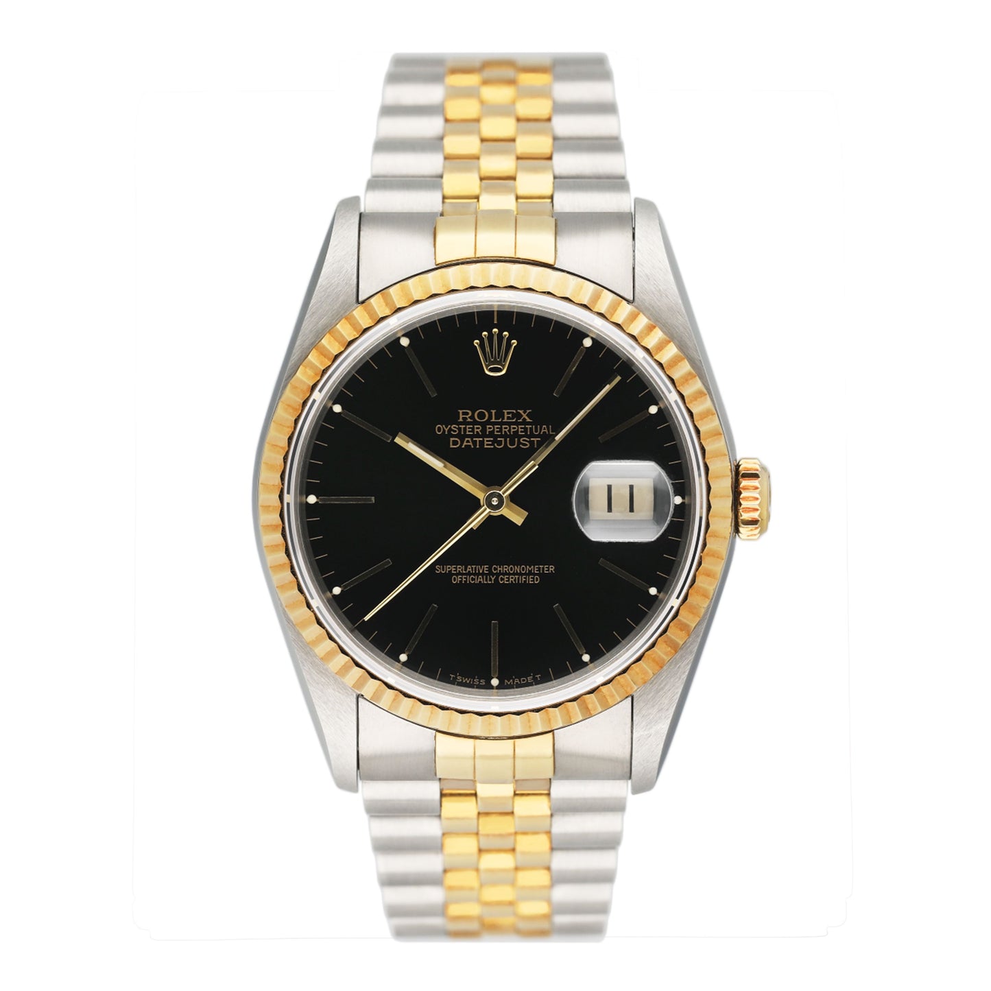 Rolex Datejust 16233 Black Dial Mens Watch