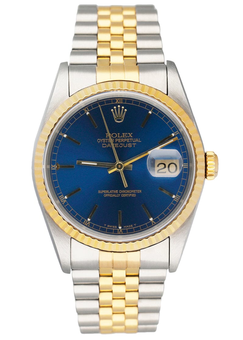 Rolex Datejust 16233 Blue Dial Mens Watch – Phigora