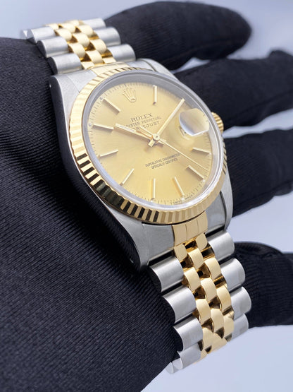 Rolex Datejust 16233 Champagne Dial Mens Watch - Wristwatch