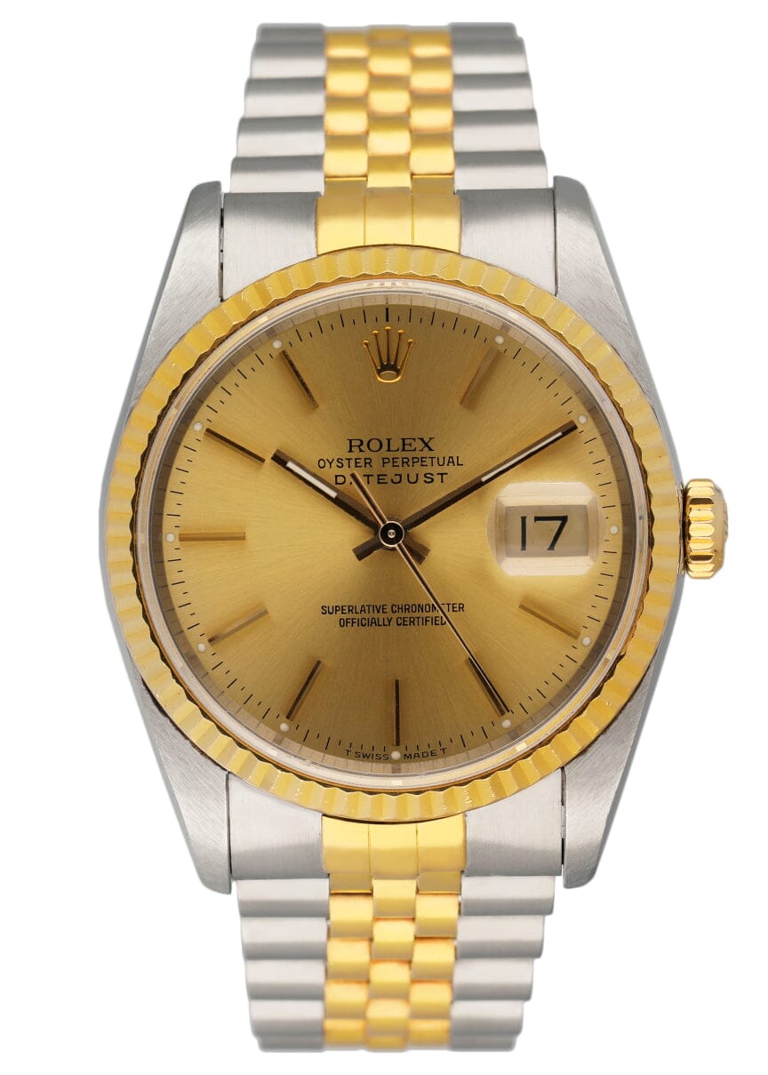 Rolex Datejust 16233 Champagne Dial Mens Watch - Wristwatch