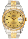 Rolex Datejust 16233 Champagne Dial Mens Watch - Virtual