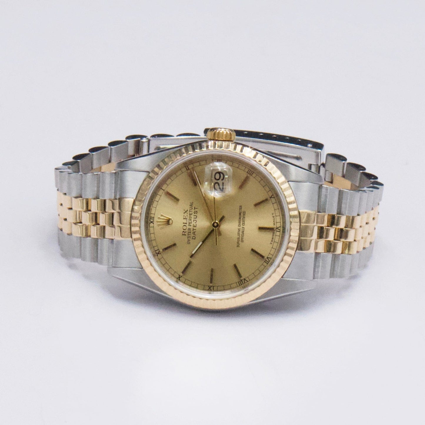 Rolex Datejust 16233 Champagne Dial Mens Watch Box Papers - Watches