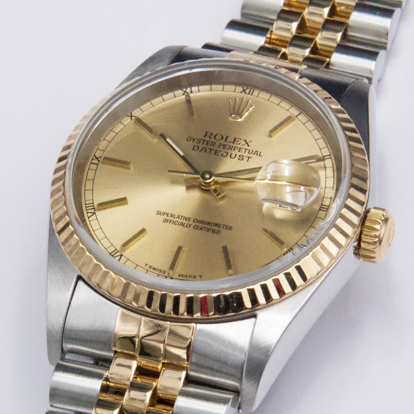 Rolex Datejust 16233 Champagne Dial Mens Watch Box Papers - Watches