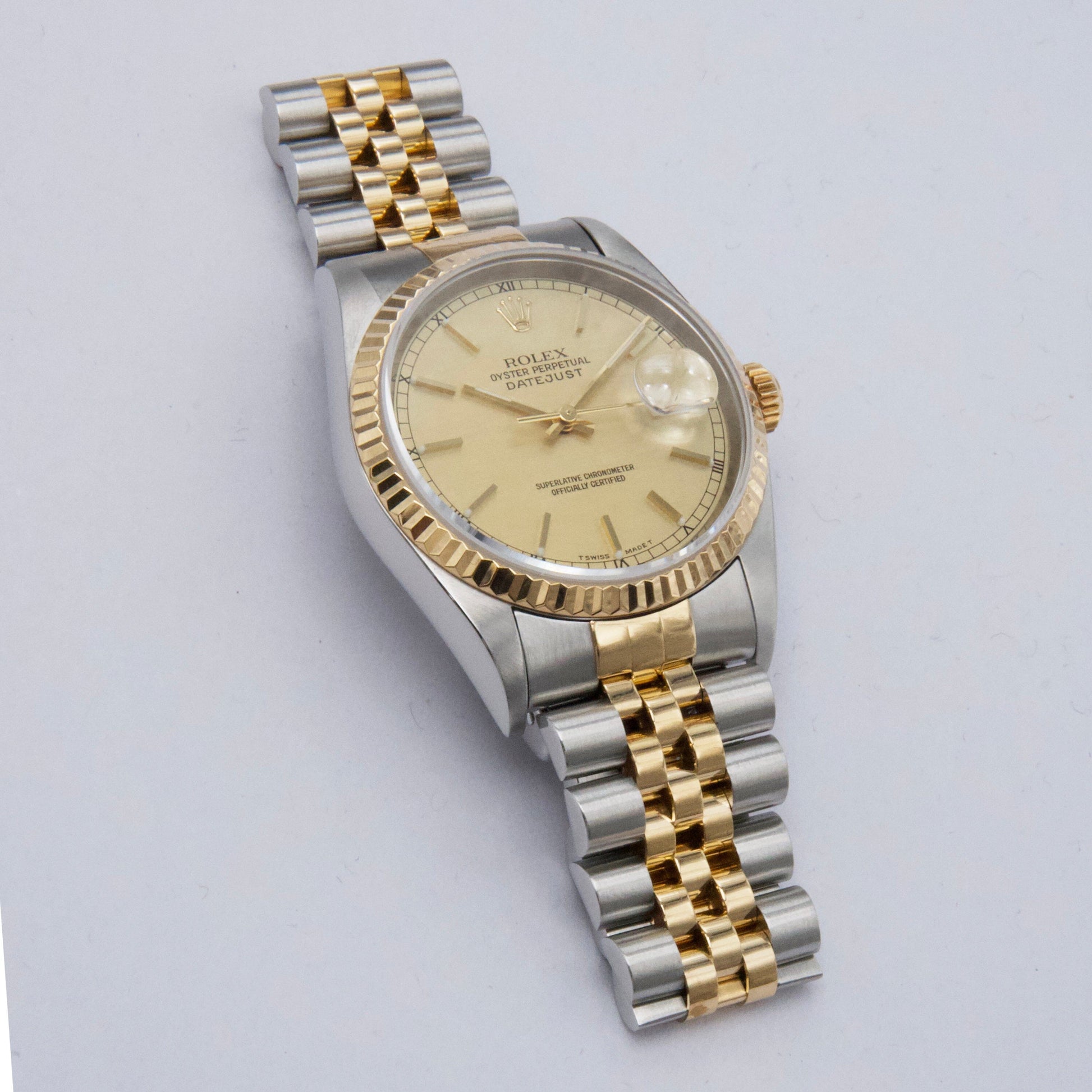 Rolex Datejust 16233 Champagne Linen Dial Mens Watch - Watches