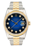 Rolex Datejust 16233 Diamond Blue Vignette Dial Mens Watch - Wristwatch