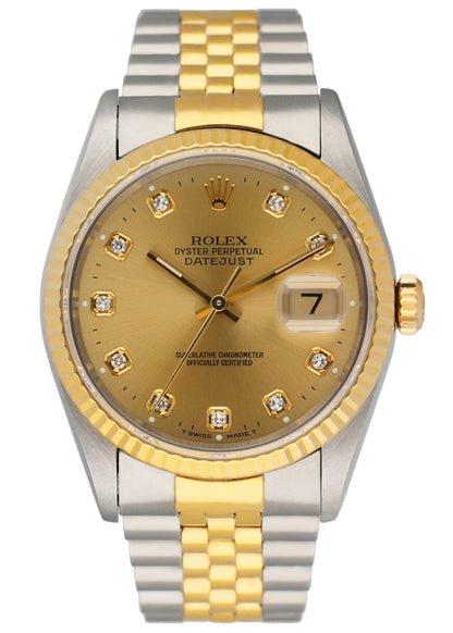 Rolex Datejust 16233 Diamond Dial Mens Watch - Virtual