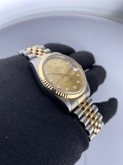 Rolex Datejust 16233 Diamond Dial Mens Watch - Watches