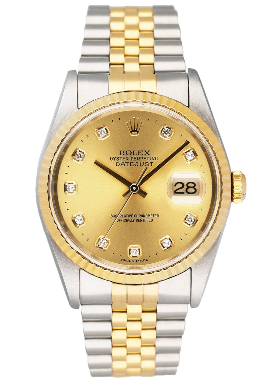 Rolex Datejust 16233 Diamond Dial Mens Watch - Virtual