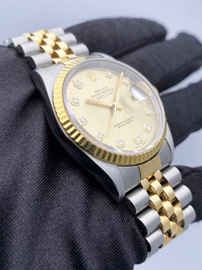Rolex Datejust 16233 Diamond Dial Mens Watch - Wristwatch