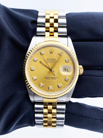 Rolex Datejust 16233 Diamond Dial Mens Watch - Virtual