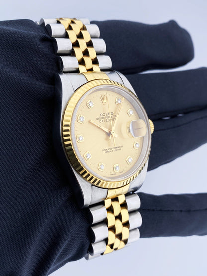 Rolex Datejust 16233 Diamond Dial Mens Watch - Virtual
