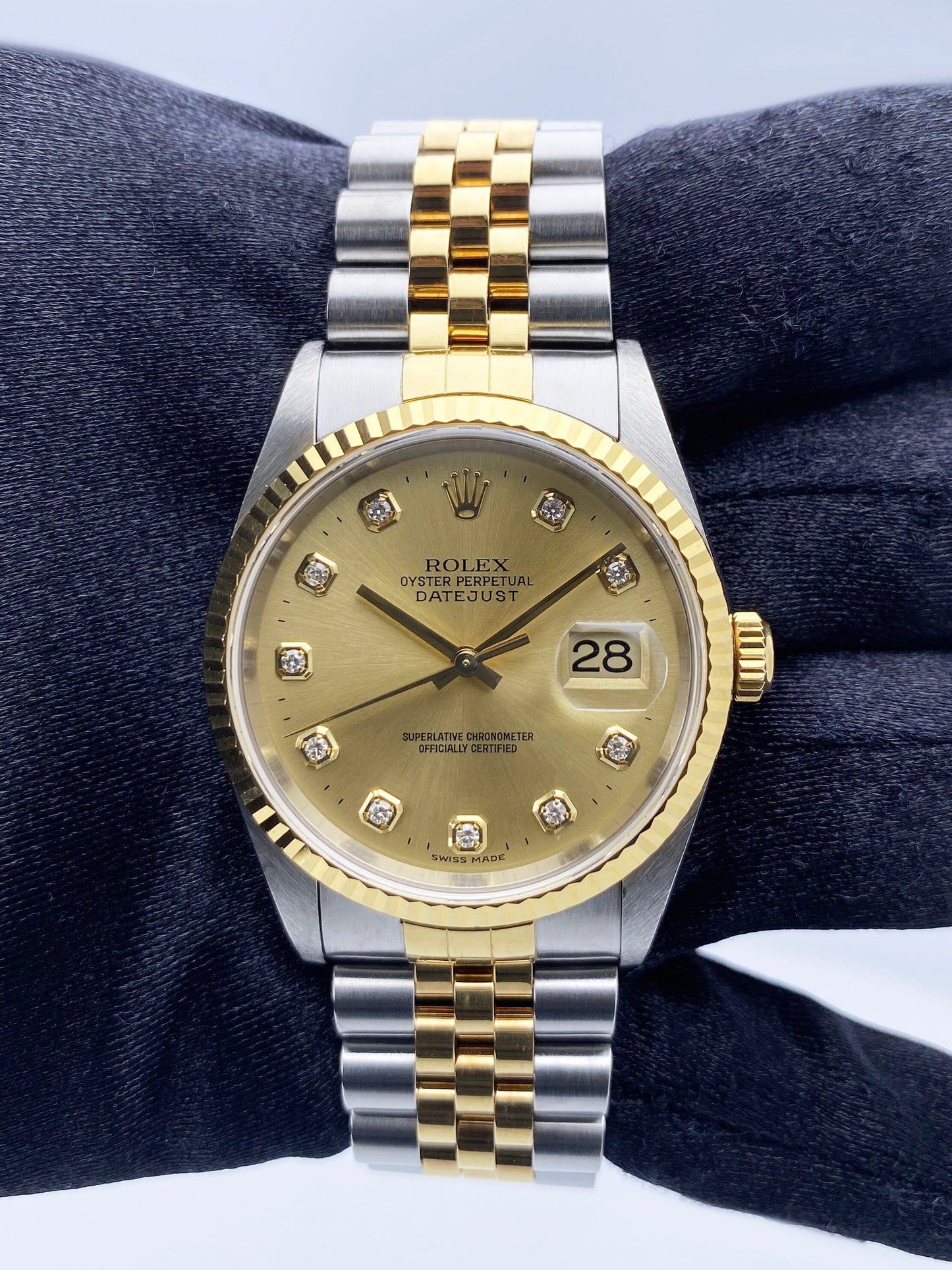 Rolex Datejust 16233 Diamond Dial Mens Watch - Virtual