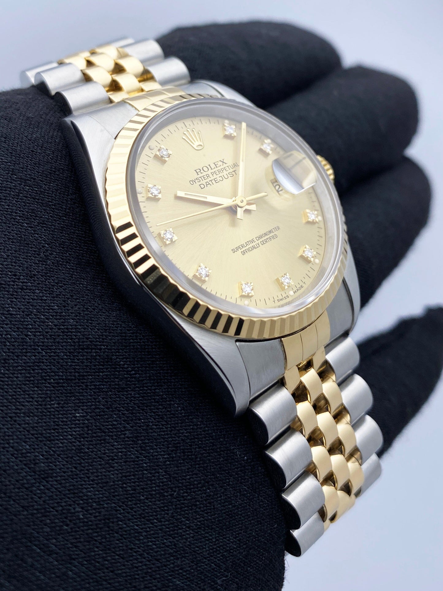 Rolex Datejust 16233 Diamond Dial Mens Watch - Watches