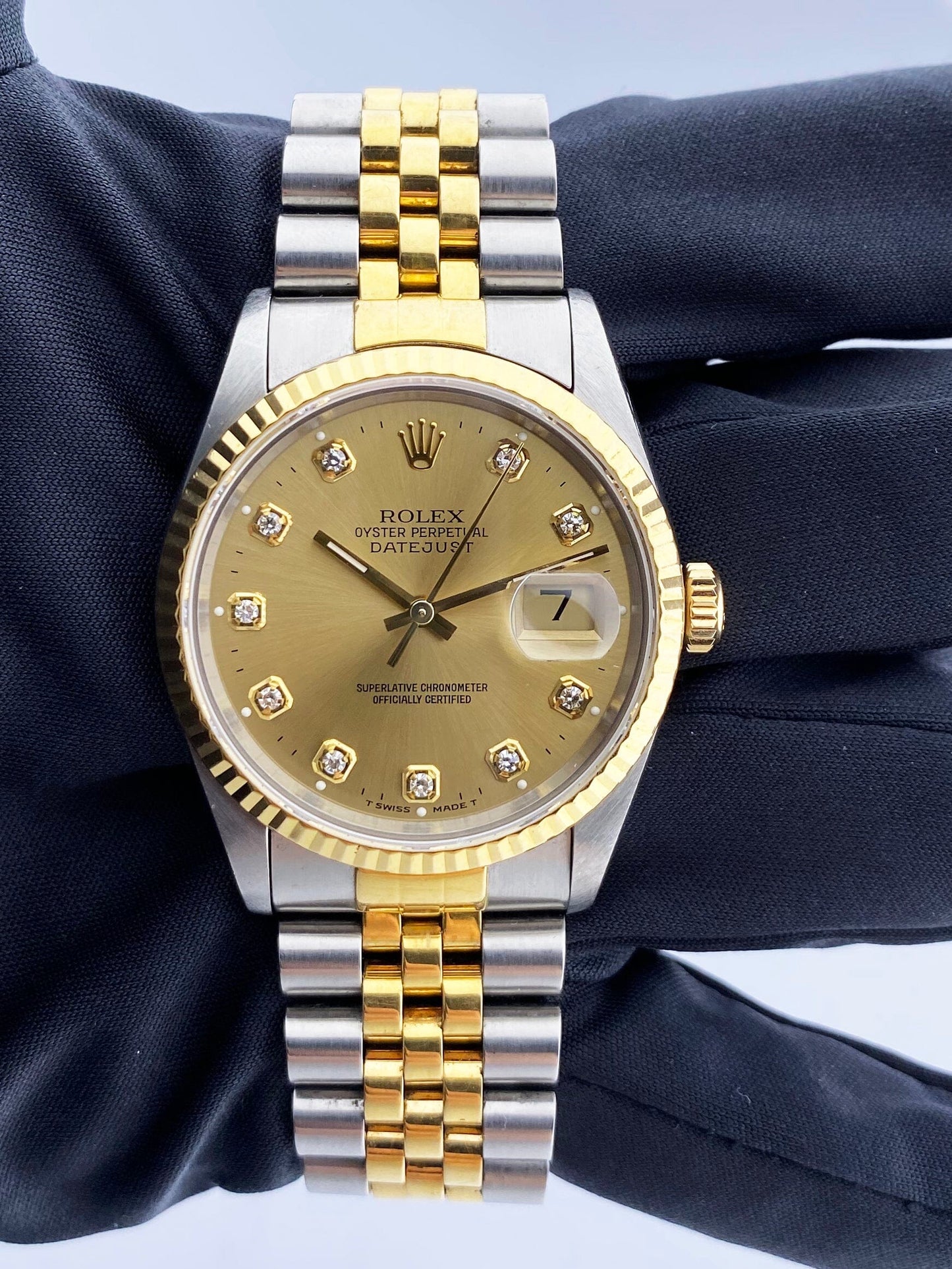 Rolex Datejust 16233 Diamond Dial Mens Watch - Virtual