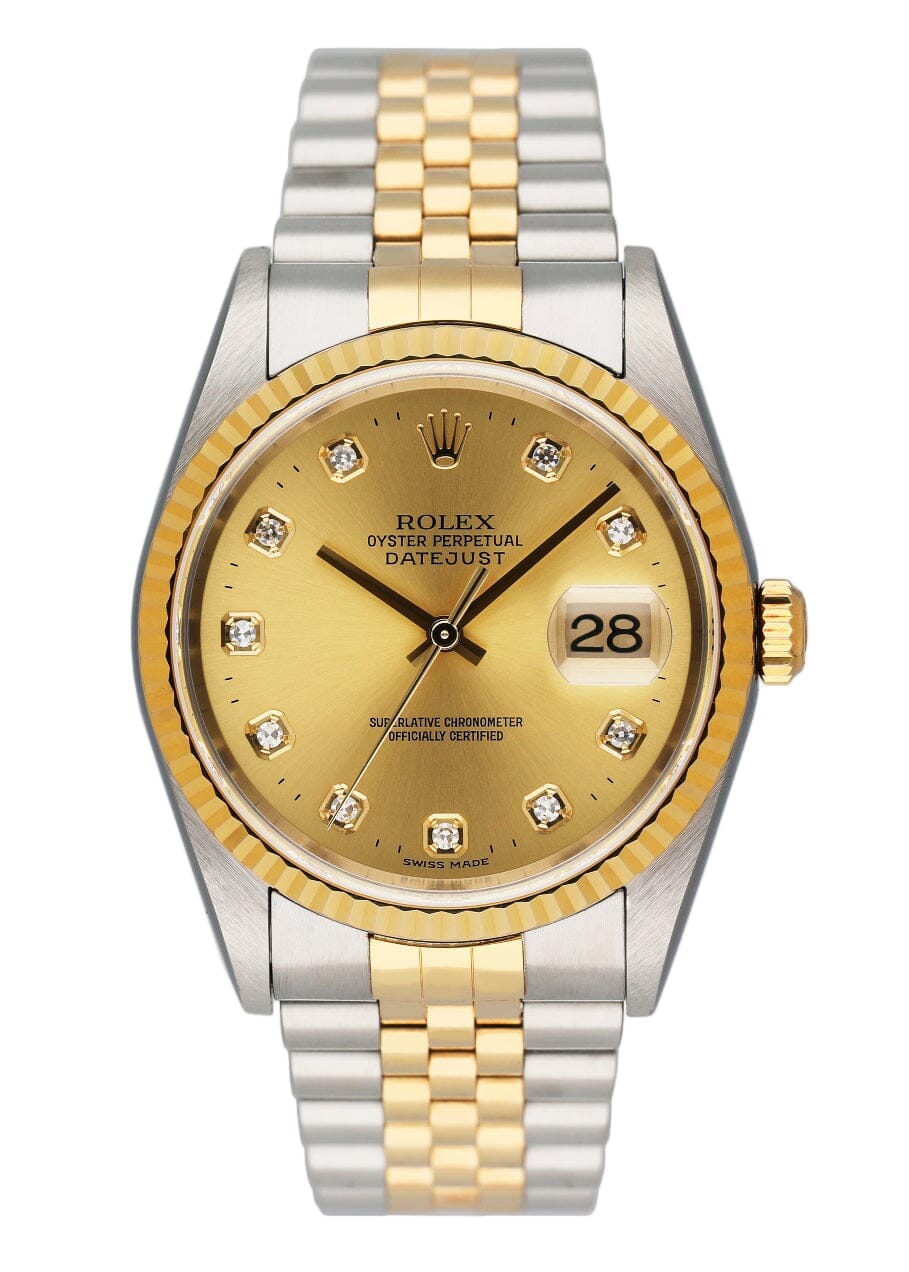 Rolex Datejust 16233 Diamond Dial Mens Watch - Watches