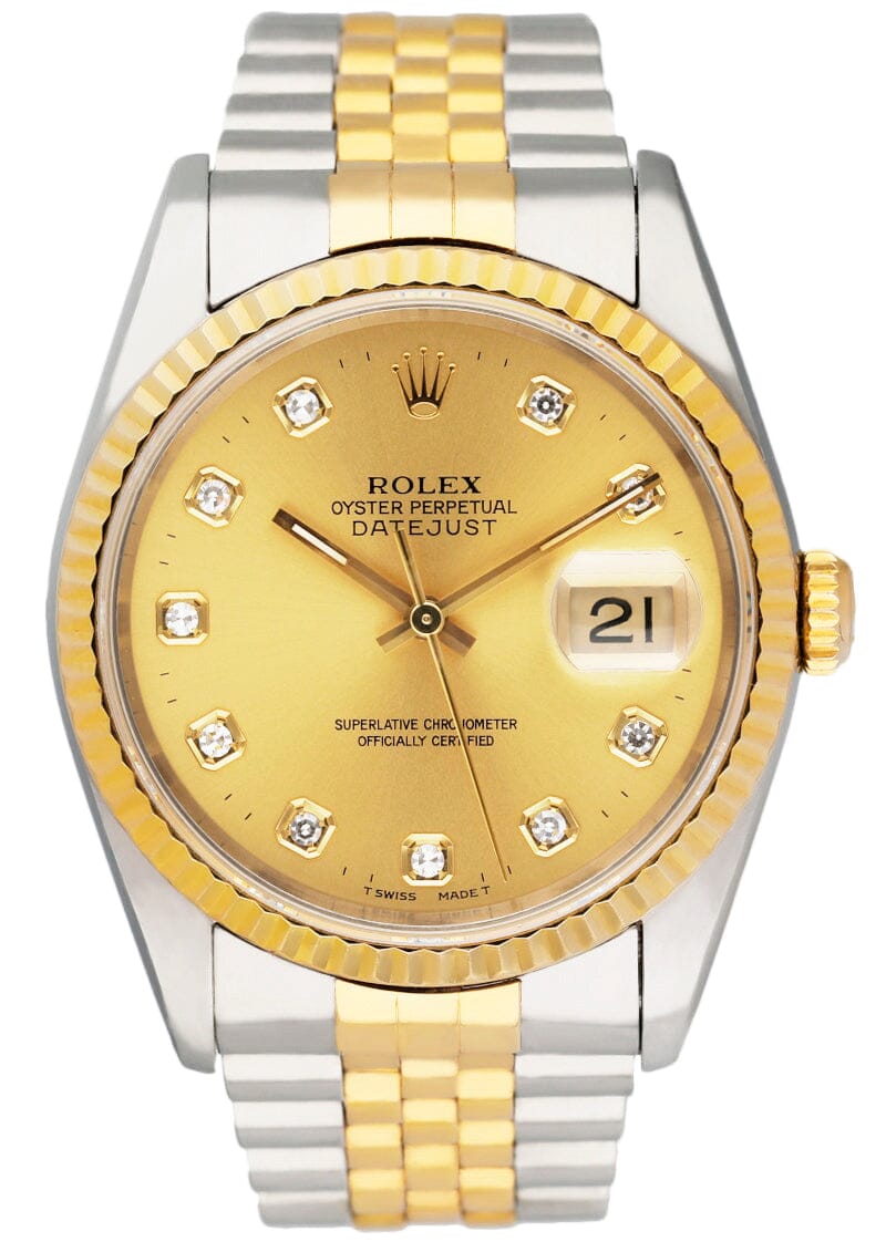 Rolex Datejust 16233 Diamond Dial Mens Watch - Virtual