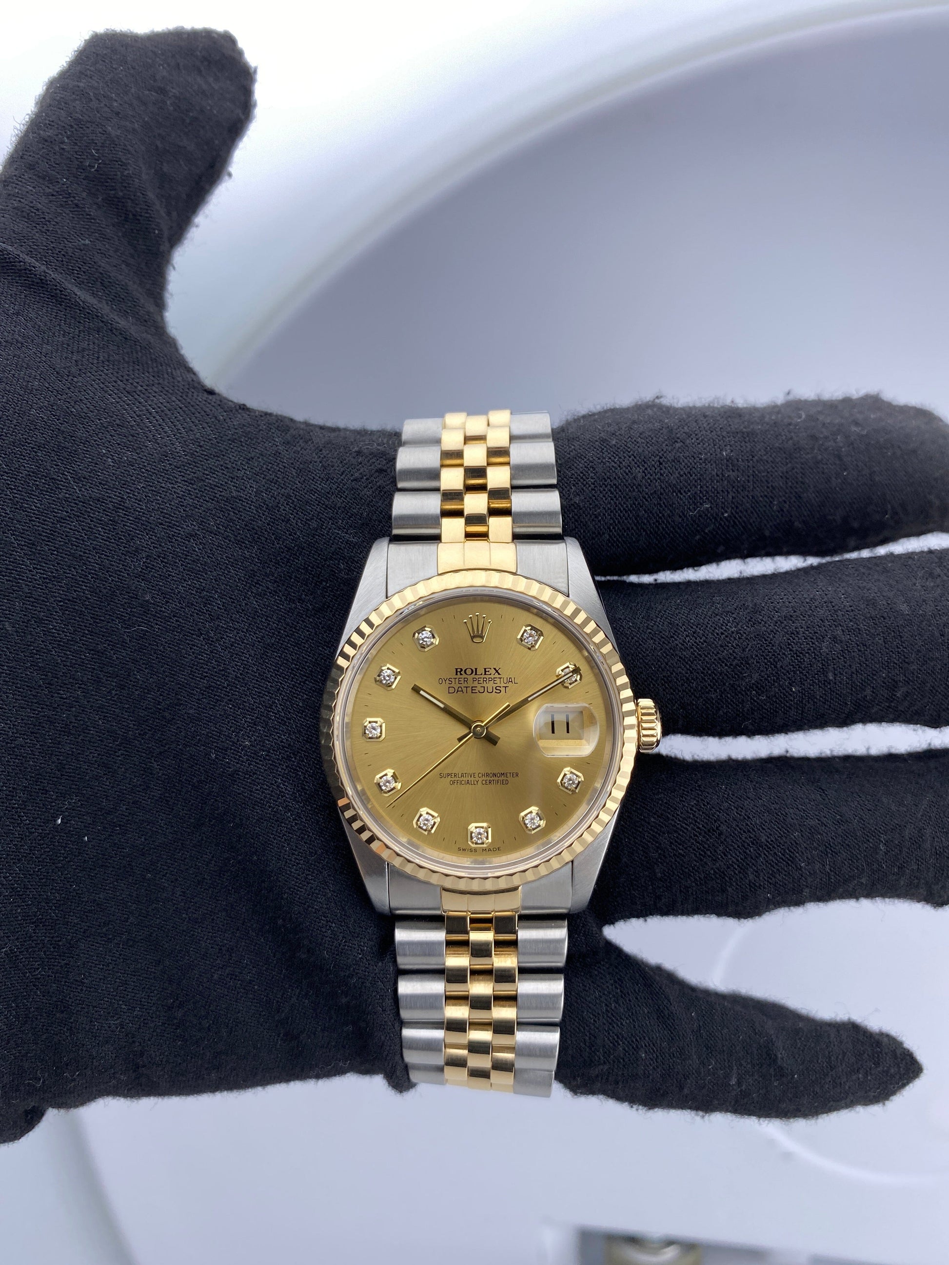 Rolex Datejust 16233 Diamond Dial Mens Watch - Watches