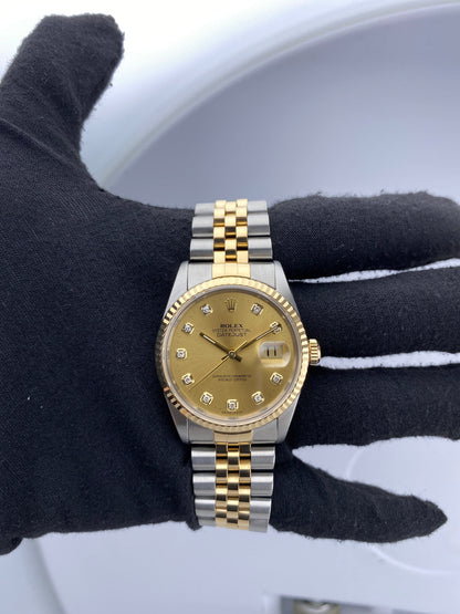 Rolex Datejust 16233 Diamond Dial Mens Watch - Watches