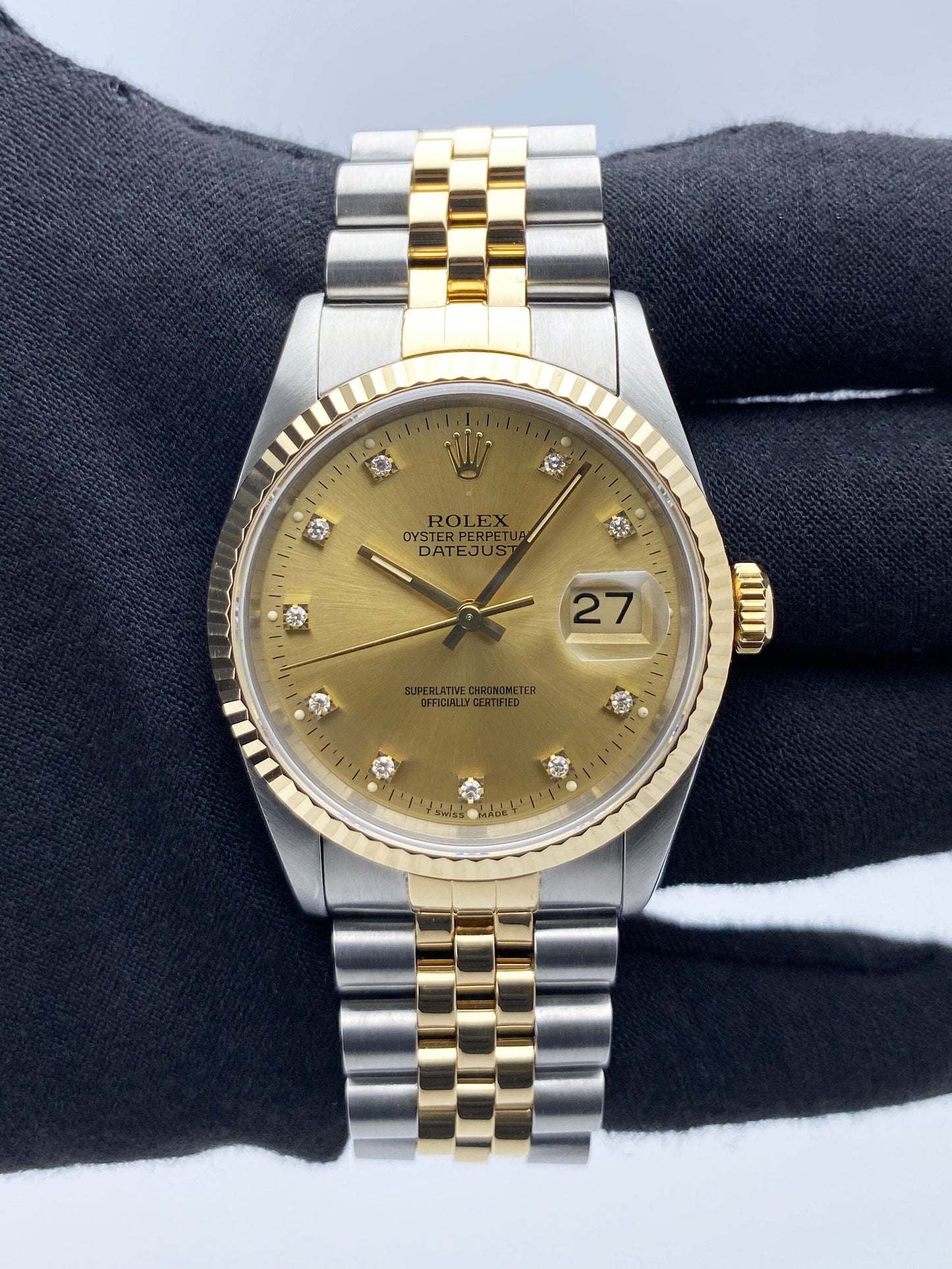 Rolex Datejust 16233 Diamond Dial Mens Watch - Watches