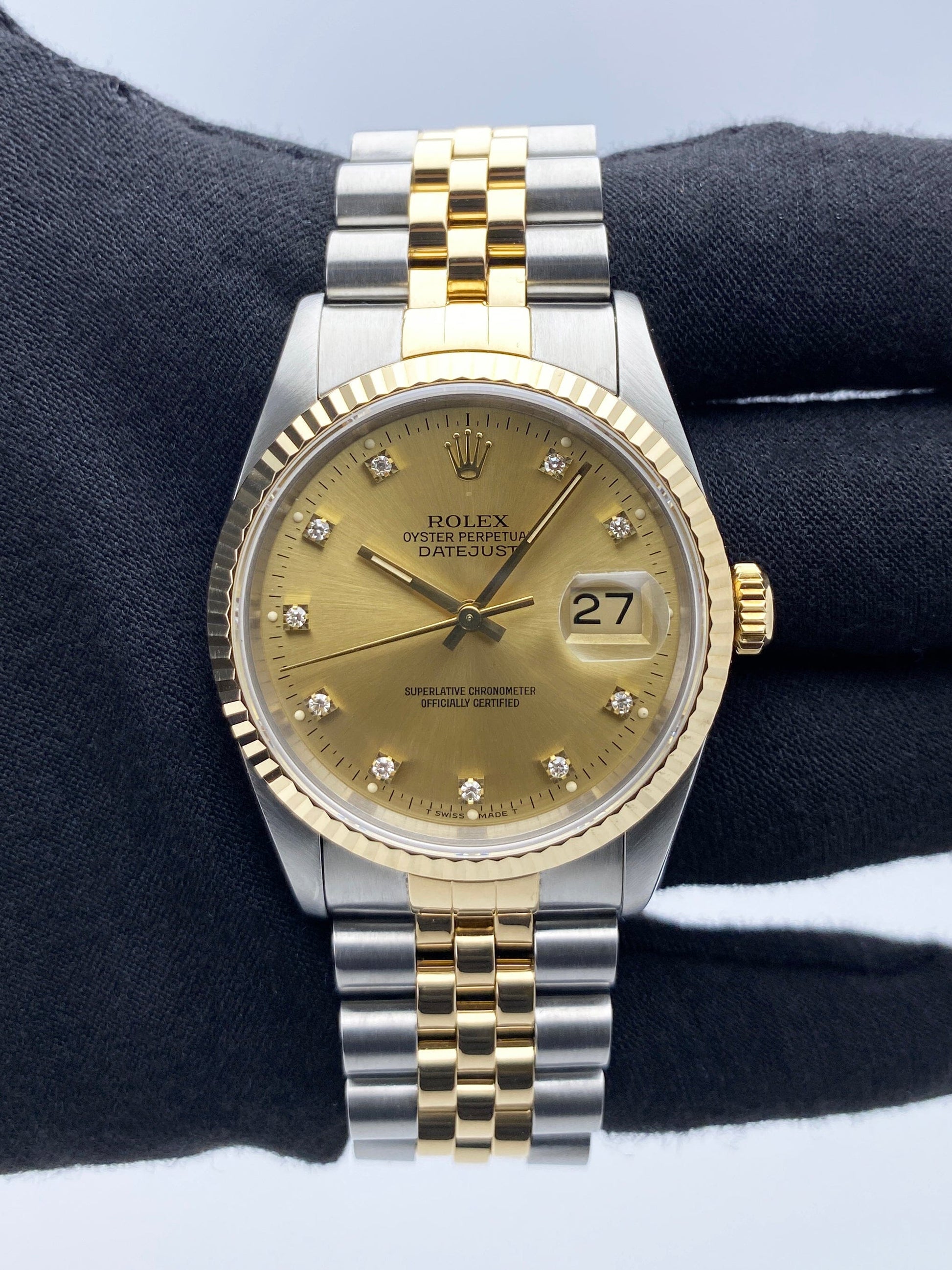 Rolex Datejust 16233 Diamond Dial Mens Watch - Watches