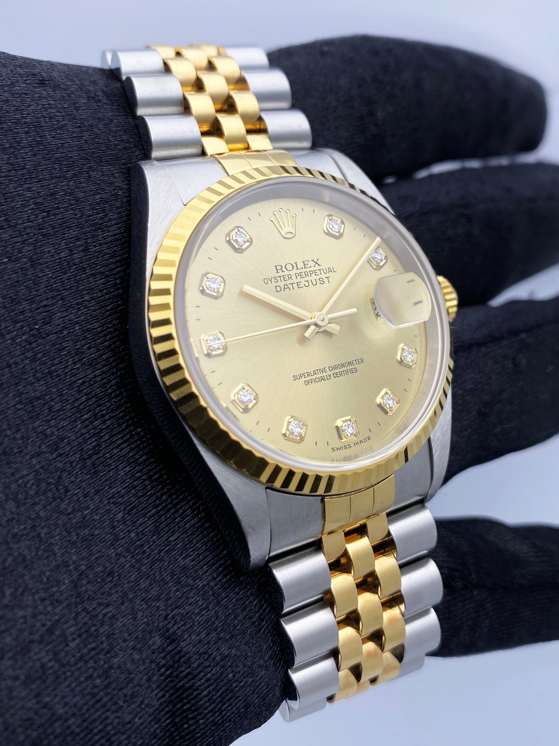 Rolex Datejust 16233 Diamond Dial Mens Watch - Virtual