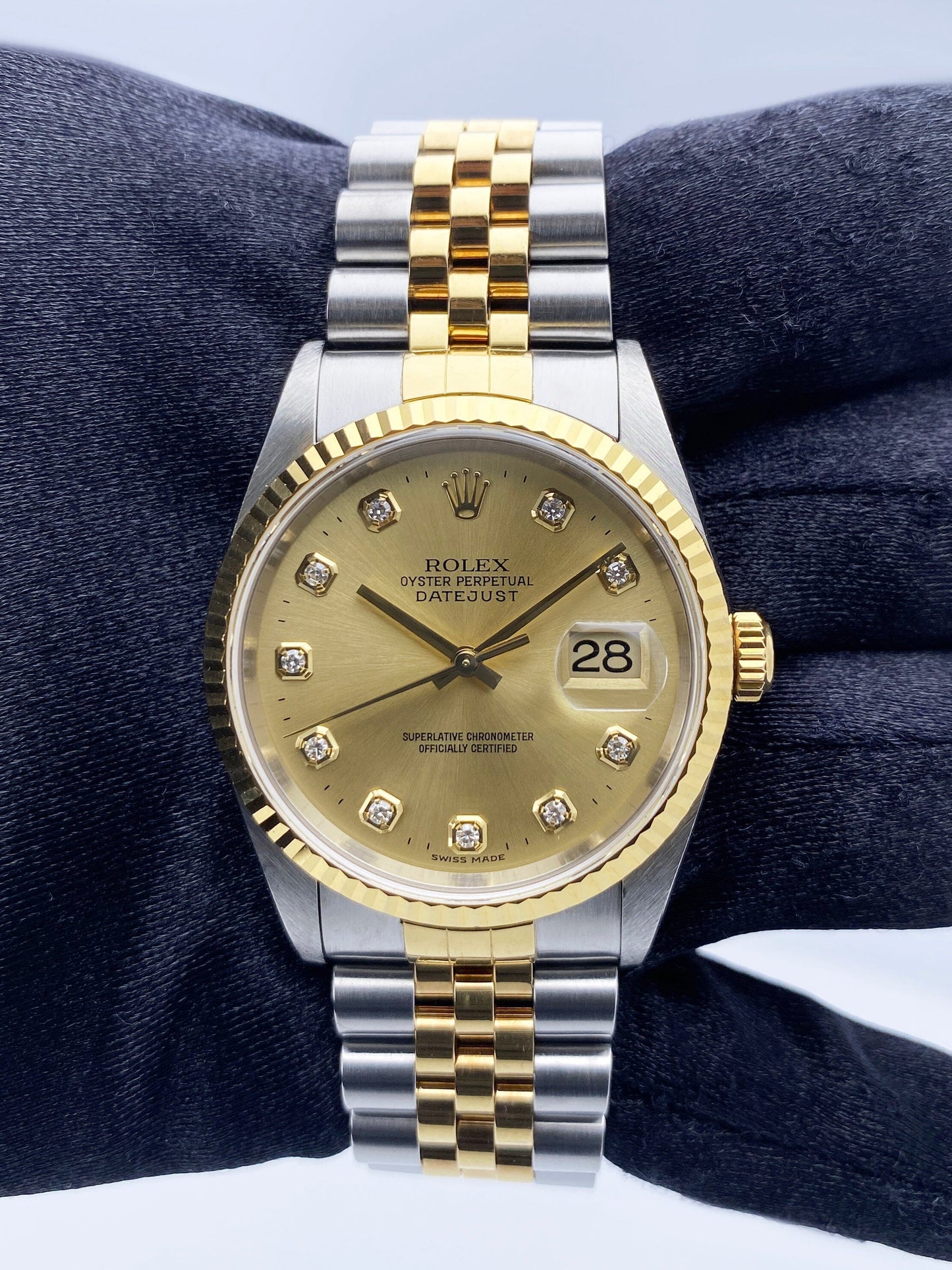 Rolex Datejust 16233 Diamond Dial Mens Watch - Watches